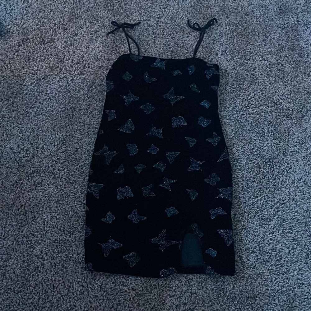 Black butterfly dress